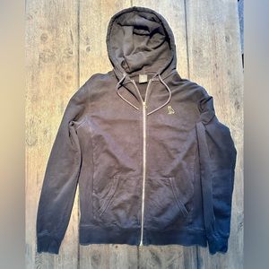 OVO MENS SIZE LARGE BLACK HOODIE WITH GOLD ZIPPER
